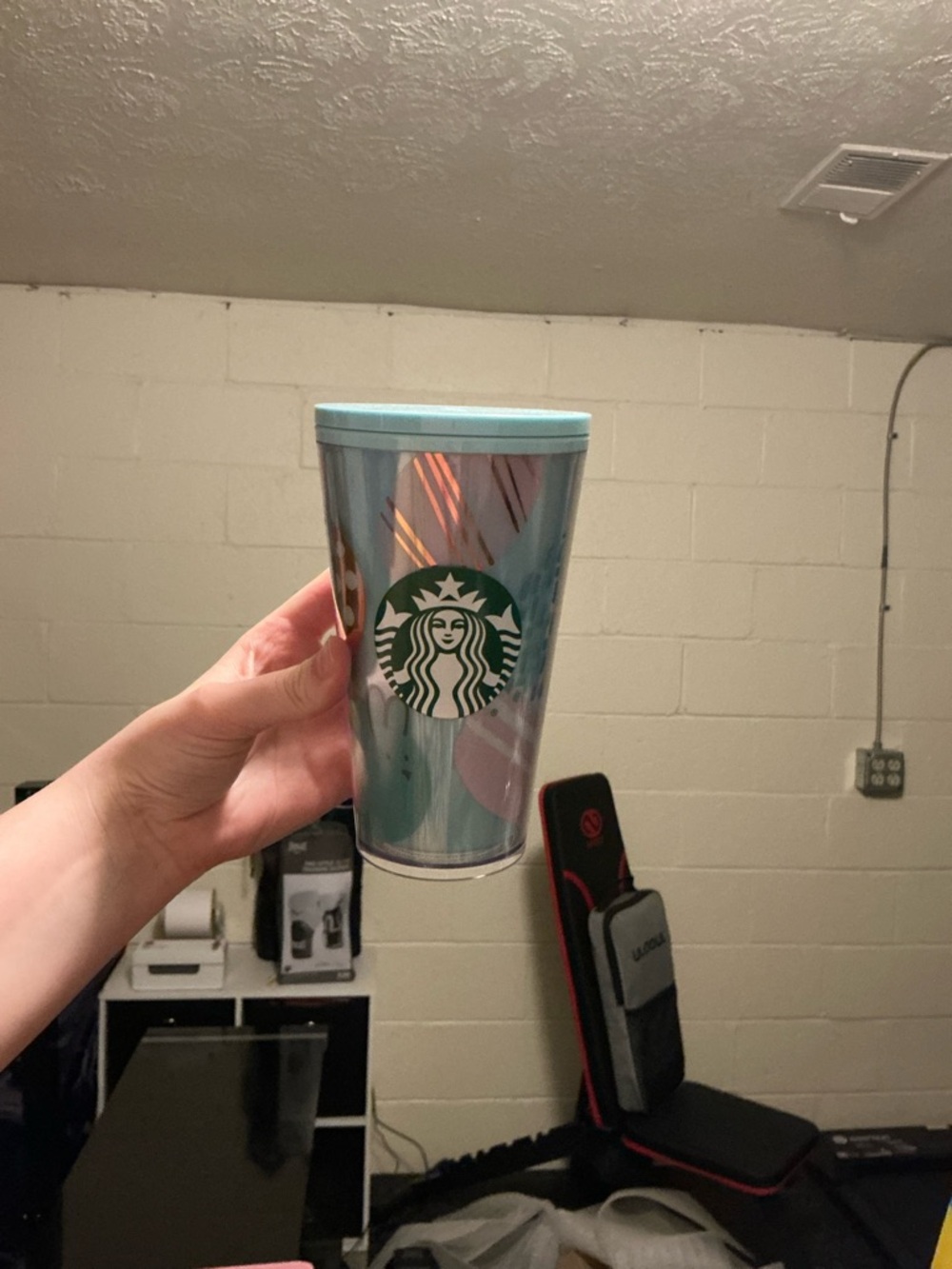 Starbucks Iridescent Aqua & Pink Travel Cup